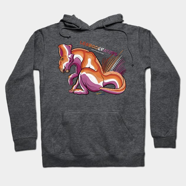 Lesboceratops - Text Hoodie by tygerwolfe